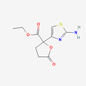 molecular formula C10H12N2O4S B4888694 Ethyl 2-(2-amino-1,3-thiazol-4-yl)-5-oxooxolane-2-carboxylate 