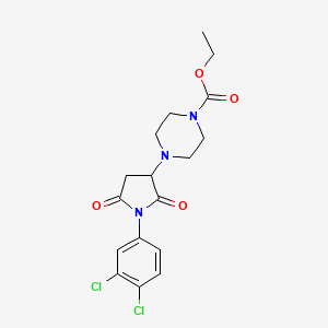 molecular formula C17H19Cl2N3O4 B4888992 Ethyl 4-[1-(3,4-dichlorophenyl)-2,5-dioxopyrrolidin-3-yl]piperazine-1-carboxylate 