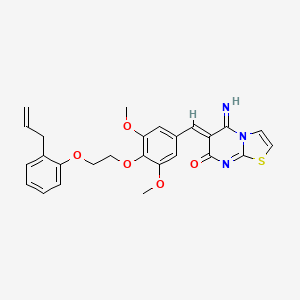 molecular formula C26H25N3O5S B4889082 (6Z)-6-[(3,5-DIMETHOXY-4-{2-[2-(PROP-2-EN-1-YL)PHENOXY]ETHOXY}PHENYL)METHYLIDENE]-5-IMINO-5H,6H,7H-[1,3]THIAZOLO[3,2-A]PYRIMIDIN-7-ONE 