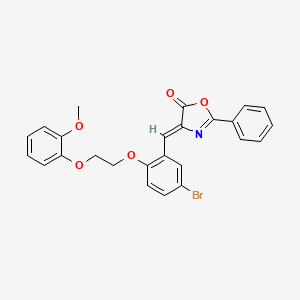 molecular formula C25H20BrNO5 B4889122 (4Z)-4-[[5-bromo-2-[2-(2-methoxyphenoxy)ethoxy]phenyl]methylidene]-2-phenyl-1,3-oxazol-5-one 