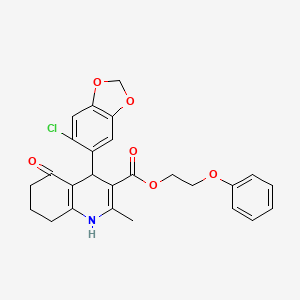 molecular formula C26H24ClNO6 B4889417 2-Phenoxyethyl 4-(6-chloro-1,3-benzodioxol-5-yl)-2-methyl-5-oxo-1,4,5,6,7,8-hexahydroquinoline-3-carboxylate 