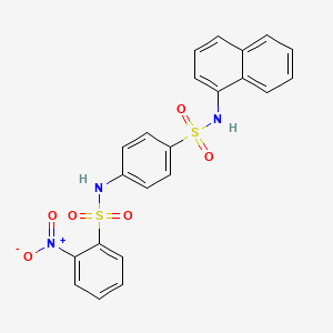 molecular formula C22H17N3O6S2 B4889602 N-[4-(naphthalen-1-ylsulfamoyl)phenyl]-2-nitrobenzenesulfonamide 