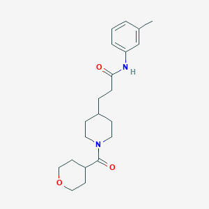 molecular formula C21H30N2O3 B4889716 N-(3-methylphenyl)-3-[1-(oxane-4-carbonyl)piperidin-4-yl]propanamide 