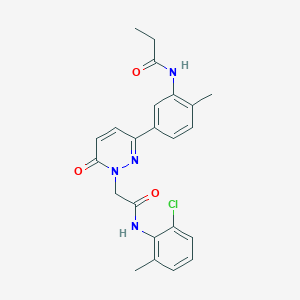 molecular formula C23H23ClN4O3 B4889746 N-[5-(1-{2-[(2-chloro-6-methylphenyl)amino]-2-oxoethyl}-6-oxo-1,6-dihydropyridazin-3-yl)-2-methylphenyl]propanamide 