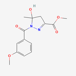 molecular formula C14H16N2O5 B4889869 methyl 5-hydroxy-1-(3-methoxybenzoyl)-5-methyl-4H-pyrazole-3-carboxylate 