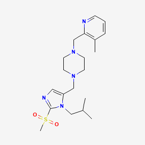 molecular formula C20H31N5O2S B4889916 1-[[3-(2-Methylpropyl)-2-methylsulfonylimidazol-4-yl]methyl]-4-[(3-methylpyridin-2-yl)methyl]piperazine 