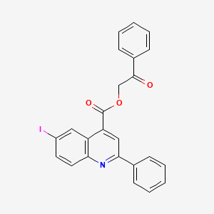 molecular formula C24H16INO3 B4889958 Phenacyl 6-iodo-2-phenylquinoline-4-carboxylate 