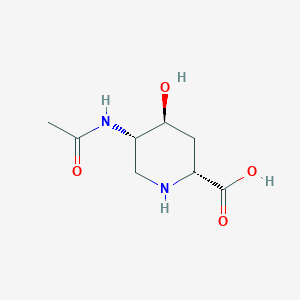 molecular formula C8H14N2O4 B048900 (2R,4S,5S)-5-Acetamido-4-hydroxypiperidine-2-carboxylic acid CAS No. 114826-78-7