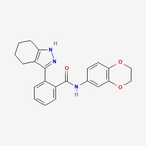 molecular formula C22H21N3O3 B4890061 N-(2,3-dihydro-1,4-benzodioxin-6-yl)-2-(4,5,6,7-tetrahydro-1H-indazol-3-yl)benzamide 