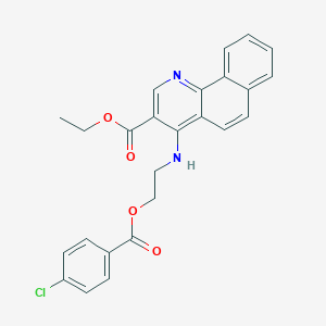 molecular formula C25H21ClN2O4 B489008 ETHYL 4-{[2-(4-CHLOROBENZOYLOXY)ETHYL]AMINO}BENZO[H]QUINOLINE-3-CARBOXYLATE CAS No. 459419-06-8