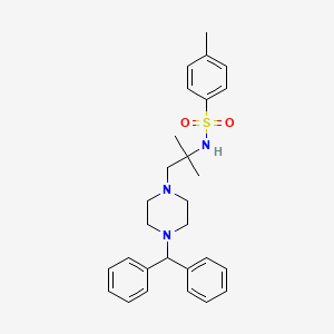 molecular formula C28H35N3O2S B4890104 N-[1-(4-benzhydrylpiperazin-1-yl)-2-methylpropan-2-yl]-4-methylbenzenesulfonamide 