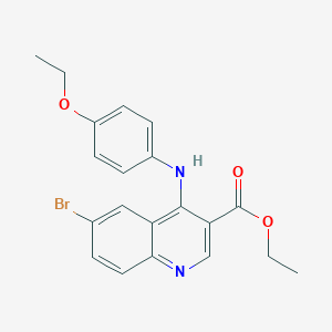 molecular formula C20H19BrN2O3 B489014 Ethyl 6-bromo-4-[(4-ethoxyphenyl)amino]quinoline-3-carboxylate CAS No. 459418-76-9