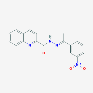 molecular formula C18H14N4O3 B4890252 N-[(E)-1-(3-nitrophenyl)ethylideneamino]quinoline-2-carboxamide 