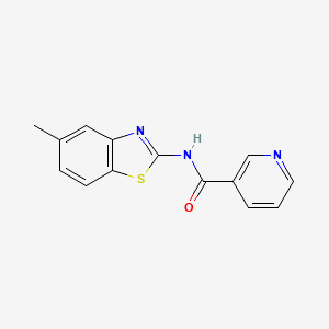 molecular formula C14H11N3OS B4890302 N-(5-methyl-1,3-benzothiazol-2-yl)pyridine-3-carboxamide 