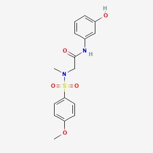 molecular formula C16H18N2O5S B4890358 N-(3-hydroxyphenyl)-2-[(4-methoxyphenyl)sulfonyl-methylamino]acetamide 