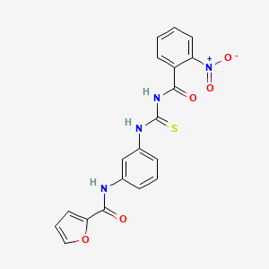 molecular formula C19H14N4O5S B4890420 N-[3-[(2-nitrobenzoyl)carbamothioylamino]phenyl]furan-2-carboxamide 