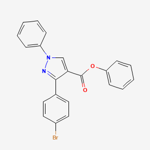 molecular formula C22H15BrN2O2 B4890463 Phenyl 3-(4-bromophenyl)-1-phenylpyrazole-4-carboxylate 