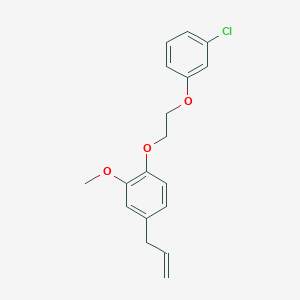 molecular formula C18H19ClO3 B4890559 1-[2-(3-Chlorophenoxy)ethoxy]-2-methoxy-4-prop-2-enylbenzene 