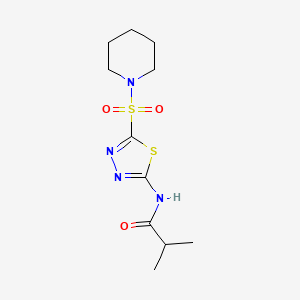 molecular formula C11H18N4O3S2 B4890844 2-Methyl-N-[5-(piperidine-1-sulfonyl)-1,3,4-thiadiazol-2-YL]propanamide 