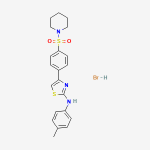 molecular formula C21H24BrN3O2S2 B4891046 N-(4-methylphenyl)-4-(4-piperidin-1-ylsulfonylphenyl)-1,3-thiazol-2-amine;hydrobromide 