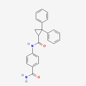 molecular formula C23H20N2O2 B4891047 4-[(2,2-diphenylcyclopropanecarbonyl)amino]benzamide 