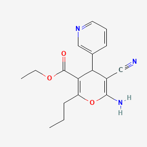 molecular formula C17H19N3O3 B4891139 ethyl 6-amino-5-cyano-2-propyl-4-(pyridin-3-yl)-4H-pyran-3-carboxylate 