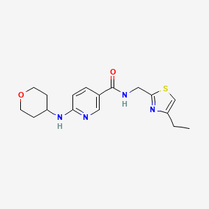 molecular formula C17H22N4O2S B4891177 N-[(4-ethyl-1,3-thiazol-2-yl)methyl]-6-(oxan-4-ylamino)pyridine-3-carboxamide 