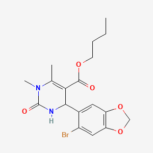 molecular formula C18H21BrN2O5 B4891328 Butyl 4-(6-bromo-1,3-benzodioxol-5-yl)-1,6-dimethyl-2-oxo-1,2,3,4-tetrahydropyrimidine-5-carboxylate 