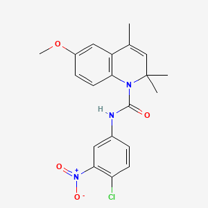 molecular formula C20H20ClN3O4 B4891341 N-(4-CHLORO-3-NITROPHENYL)-6-METHOXY-2,2,4-TRIMETHYL-1,2-DIHYDROQUINOLINE-1-CARBOXAMIDE 