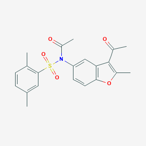 molecular formula C21H21NO5S B489144 N-(3-acetyl-2-methyl-1-benzofuran-5-yl)-N-(2,5-dimethylphenyl)sulfonylacetamide CAS No. 518320-47-3