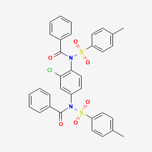 molecular formula C34H27ClN2O6S2 B4891557 N-[4-[benzoyl-(4-methylphenyl)sulfonylamino]-3-chlorophenyl]-N-(4-methylphenyl)sulfonylbenzamide 