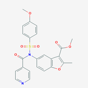 molecular formula C24H20N2O7S B489157 Methyl 5-{isonicotinoyl[(4-methoxyphenyl)sulfonyl]amino}-2-methyl-1-benzofuran-3-carboxylate CAS No. 518318-57-5