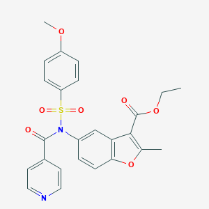molecular formula C25H22N2O7S B489158 Ethyl 5-{isonicotinoyl[(4-methoxyphenyl)sulfonyl]amino}-2-methyl-1-benzofuran-3-carboxylate CAS No. 518318-64-4