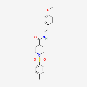 molecular formula C22H28N2O4S B4891593 N-[2-(4-METHOXYPHENYL)ETHYL]-1-(4-METHYLBENZENESULFONYL)PIPERIDINE-4-CARBOXAMIDE 