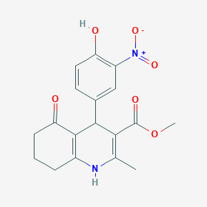 molecular formula C18H18N2O6 B4891675 Methyl 4-(4-hydroxy-3-nitrophenyl)-2-methyl-5-oxo-1,4,5,6,7,8-hexahydroquinoline-3-carboxylate 
