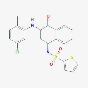molecular formula C21H15ClN2O3S2 B489202 (NZ)-N-[3-(5-chloro-2-methylanilino)-4-oxonaphthalen-1-ylidene]thiophene-2-sulfonamide CAS No. 518300-51-1
