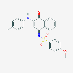 molecular formula C24H20N2O4S B489206 (NZ)-4-methoxy-N-[3-(4-methylanilino)-4-oxonaphthalen-1-ylidene]benzenesulfonamide CAS No. 518054-99-4