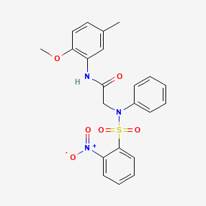 molecular formula C22H21N3O6S B4892146 N-(2-methoxy-5-methylphenyl)-2-(N-(2-nitrophenyl)sulfonylanilino)acetamide 