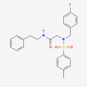 molecular formula C24H25FN2O3S B4892205 N~2~-(4-fluorobenzyl)-N~2~-[(4-methylphenyl)sulfonyl]-N-(2-phenylethyl)glycinamide 