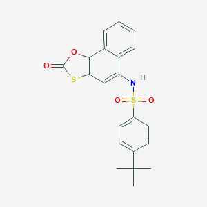 molecular formula C21H19NO4S2 B489221 4-tert-butyl-N-(2-oxonaphtho[2,1-d][1,3]oxathiol-5-yl)benzenesulfonamide CAS No. 518052-74-9