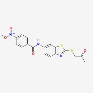 molecular formula C17H13N3O4S2 B4892276 4-nitro-N-[2-(2-oxopropylsulfanyl)-1,3-benzothiazol-6-yl]benzamide 