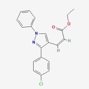 molecular formula C20H17ClN2O2 B4892357 ethyl (Z)-3-[3-(4-chlorophenyl)-1-phenylpyrazol-4-yl]prop-2-enoate 