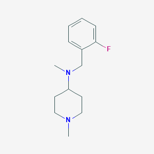 molecular formula C14H21FN2 B4892365 N-[(2-fluorophenyl)methyl]-N,1-dimethylpiperidin-4-amine 
