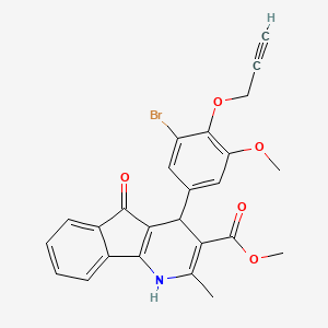 molecular formula C25H20BrNO5 B4892444 METHYL 4-[3-BROMO-5-METHOXY-4-(PROP-2-YN-1-YLOXY)PHENYL]-2-METHYL-5-OXO-1H,4H,5H-INDENO[1,2-B]PYRIDINE-3-CARBOXYLATE 