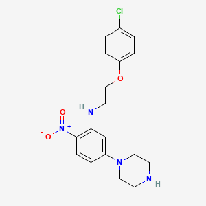 molecular formula C18H21ClN4O3 B4892457 N-[2-(4-chlorophenoxy)ethyl]-2-nitro-5-(piperazin-1-yl)aniline 