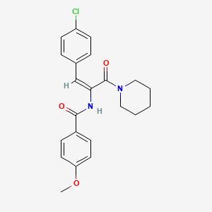 molecular formula C22H23ClN2O3 B4892496 N-[(E)-1-(4-chlorophenyl)-3-oxo-3-piperidin-1-ylprop-1-en-2-yl]-4-methoxybenzamide 