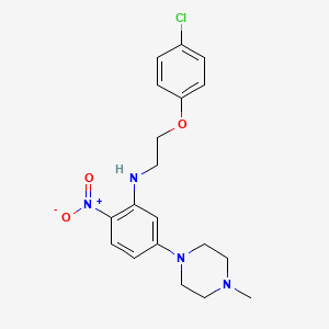 molecular formula C19H23ClN4O3 B4892498 N-[2-(4-chlorophenoxy)ethyl]-5-(4-methylpiperazin-1-yl)-2-nitroaniline 