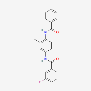 molecular formula C21H17FN2O2 B4892656 N-(4-benzamido-3-methylphenyl)-3-fluorobenzamide 