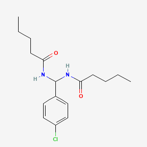 molecular formula C17H25ClN2O2 B4893153 N,N'-[(4-chlorophenyl)methanediyl]dipentanamide 