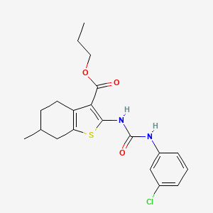 molecular formula C20H23ClN2O3S B4893169 Propyl 2-{[(3-chlorophenyl)carbamoyl]amino}-6-methyl-4,5,6,7-tetrahydro-1-benzothiophene-3-carboxylate 